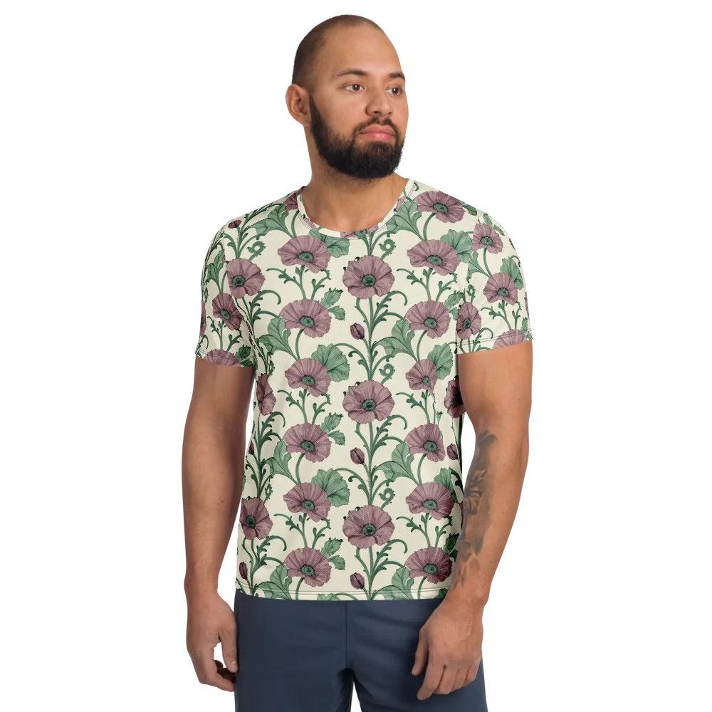 Mauve Poppy Reverie on Men's Athletic T-Shirt — Front