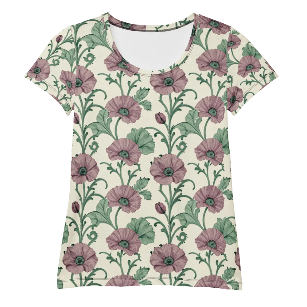Mauve Poppy Reverie on Women's Athletic T-Shirt — Front
