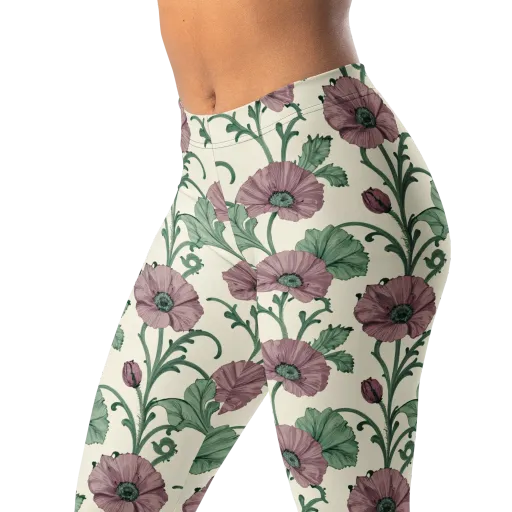 Mauve Poppy Reverie on a Leggings