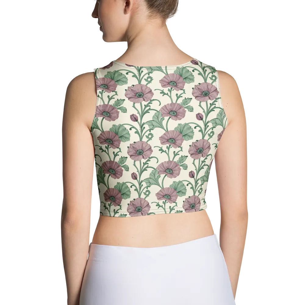 Mauve Poppy Reverie on Crop Top — Back