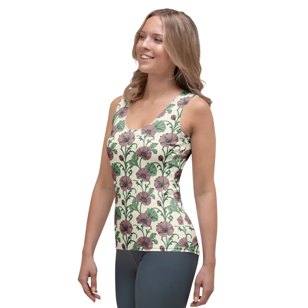 Mauve Poppy Reverie on Women's Tank Top — Left Front