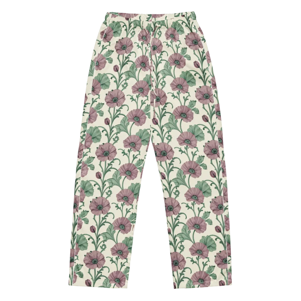 Mauve Poppy Reverie on Women's Pajama Pants — Front