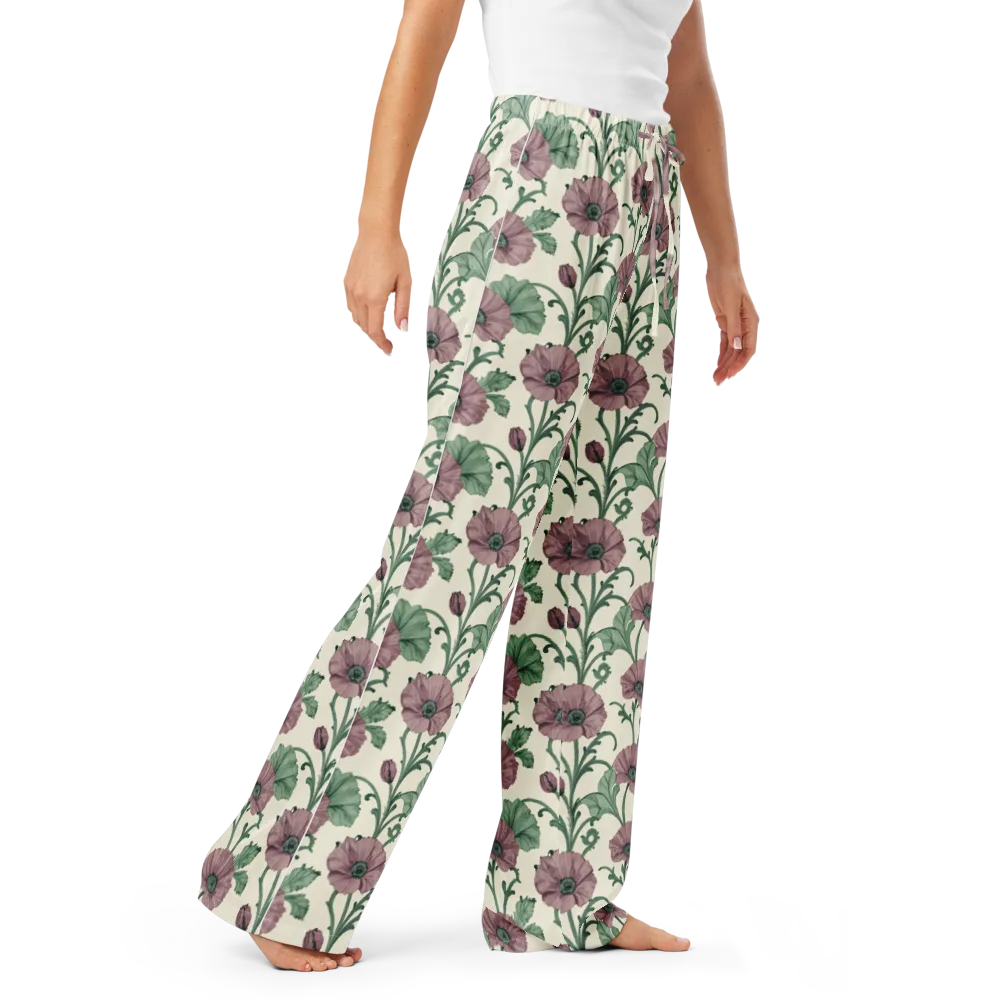 Mauve Poppy Reverie on Women's Pajama Pants — Right Front