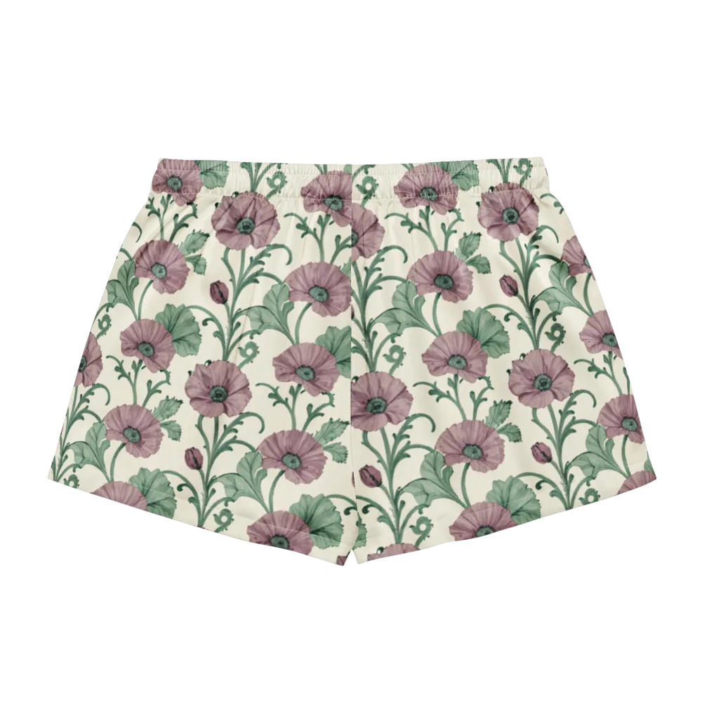 Mauve Poppy Reverie on Women's Pajama Shorts — Back