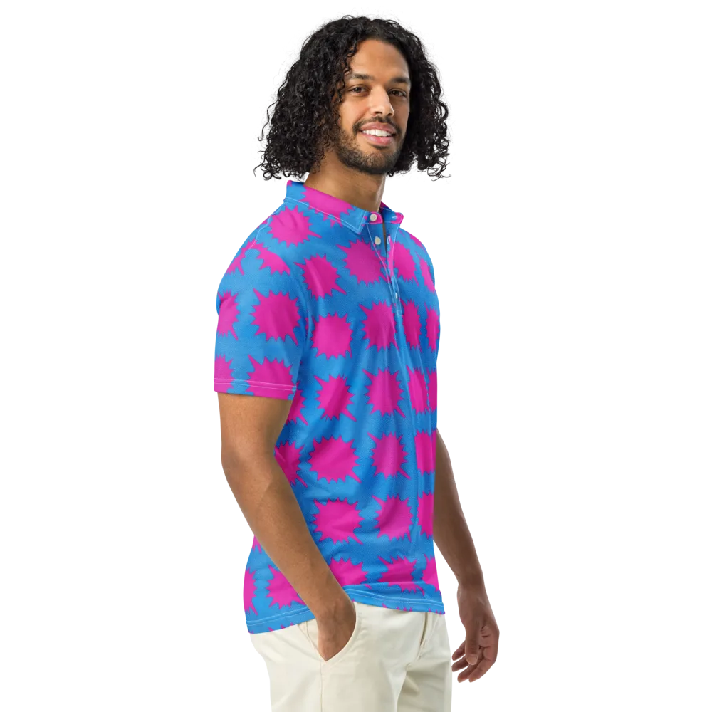 Neon Comet on Men's Slim Fit Polo Shirt — Right Front