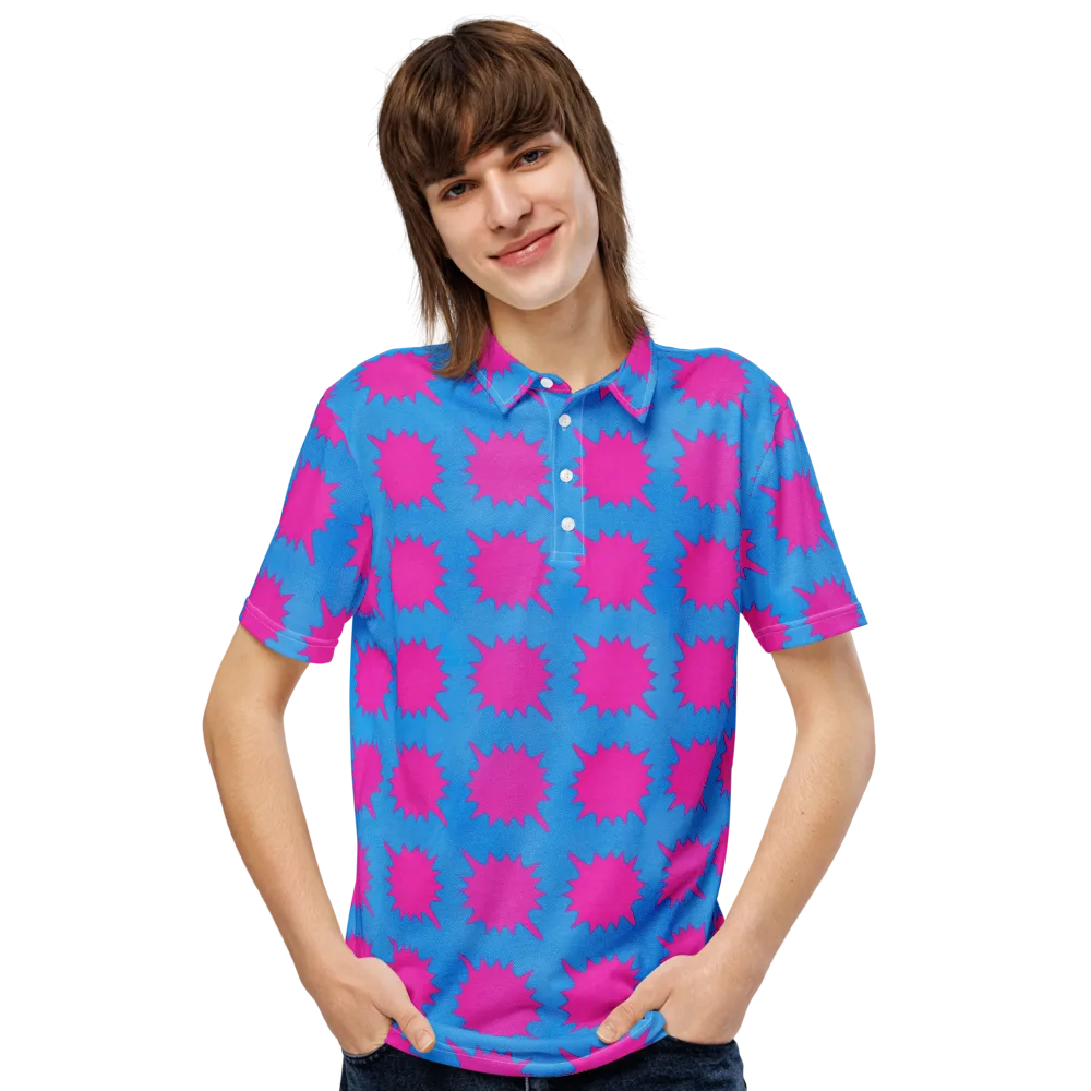 Neon Comet on Men's Slim Fit Polo Shirt — Front