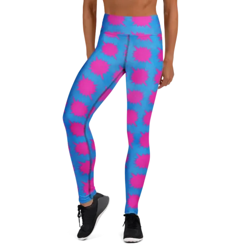 Neon Comet on a Yoga Leggings