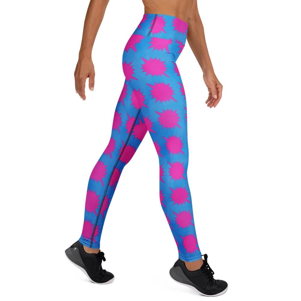 Neon Comet on Yoga Leggings — Right