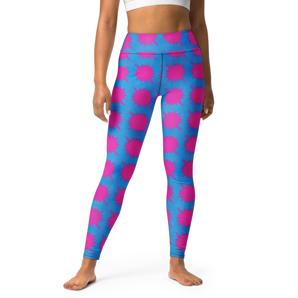 Neon Comet on Yoga Leggings — Front