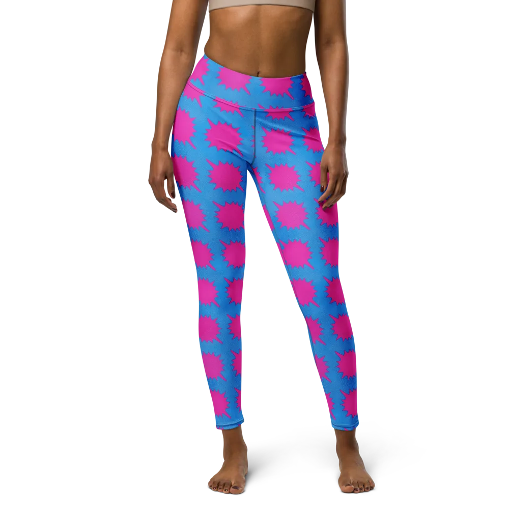 Neon Comet on Yoga Leggings — Front