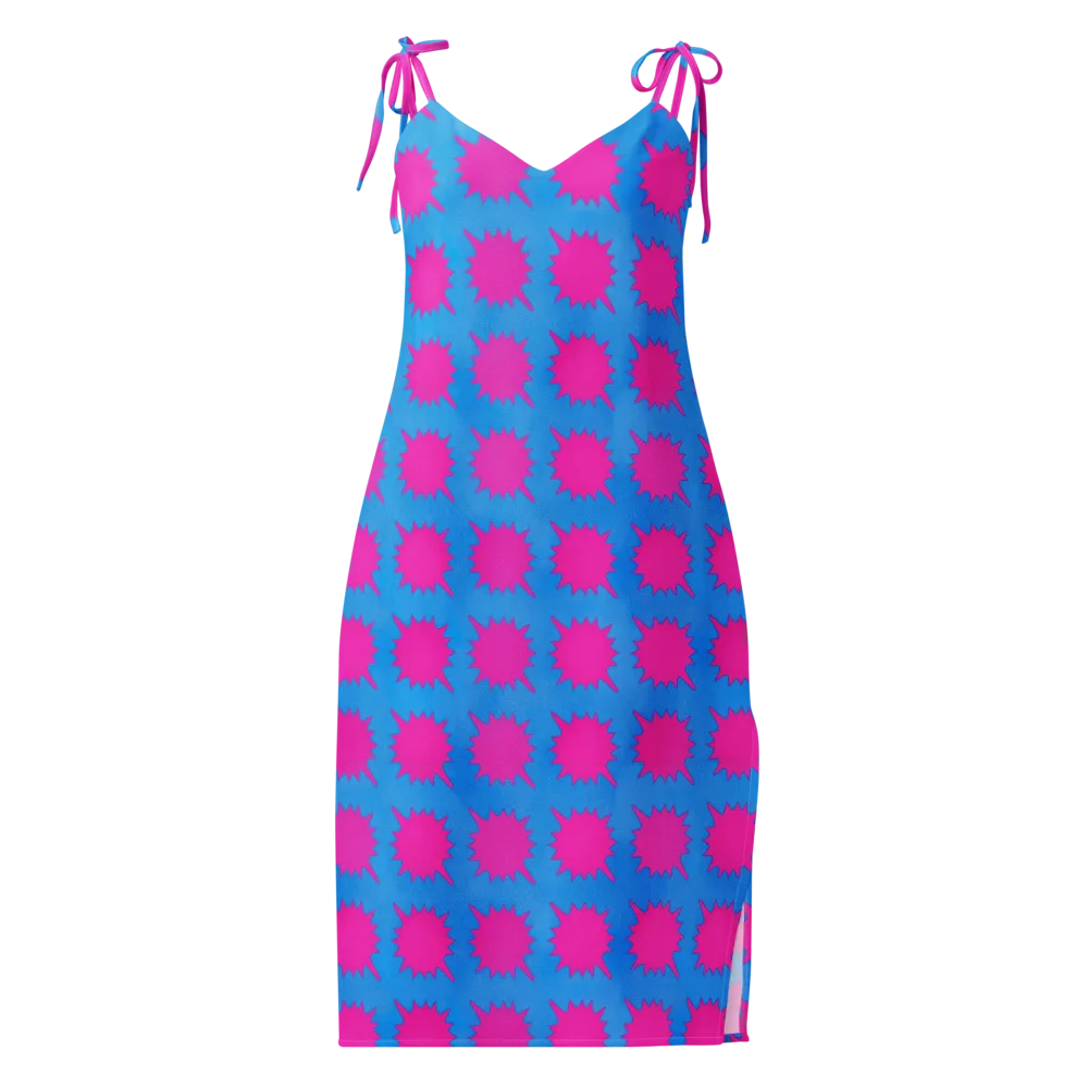 Neon Comet on Slip Dress — Front