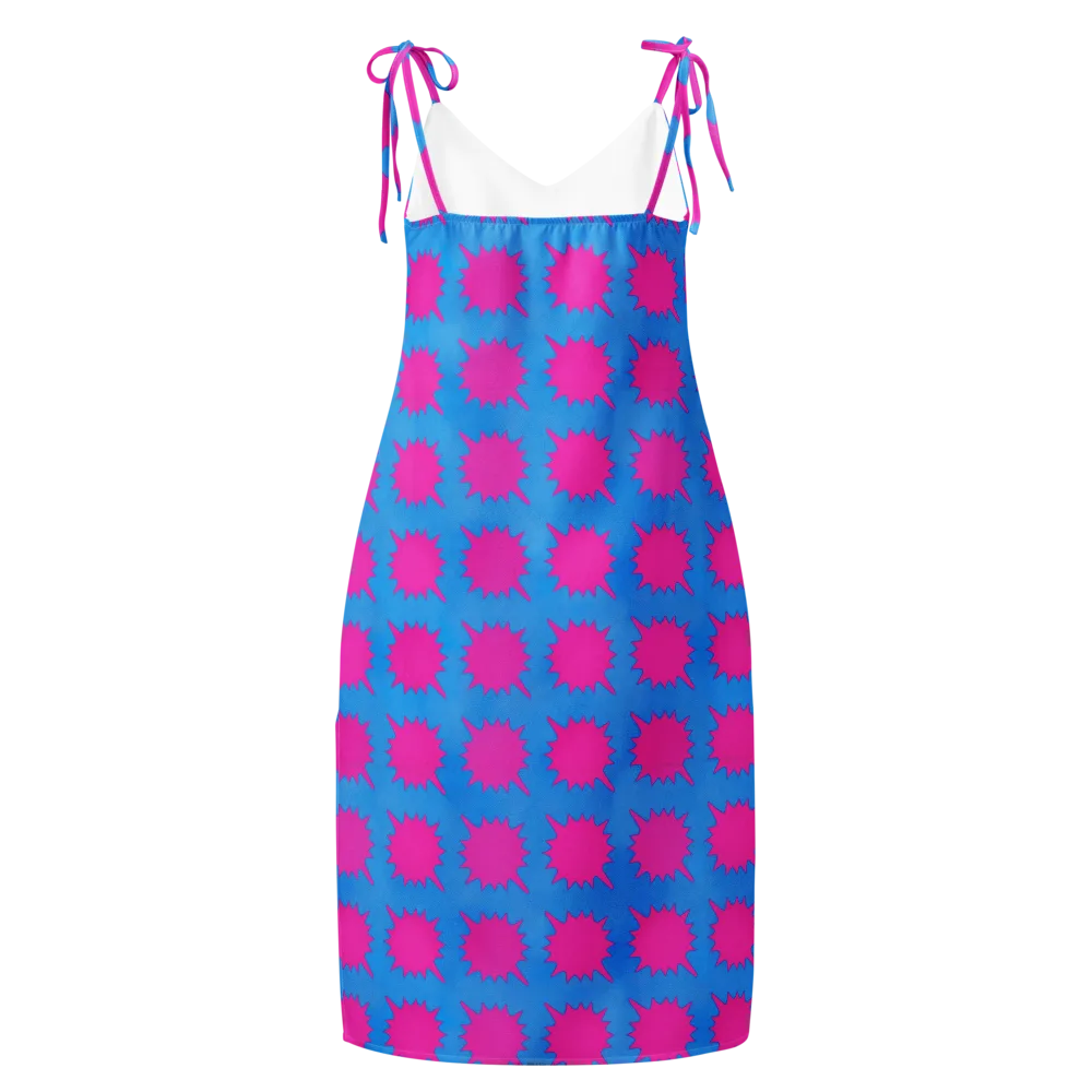 Neon Comet on Slip Dress — Back