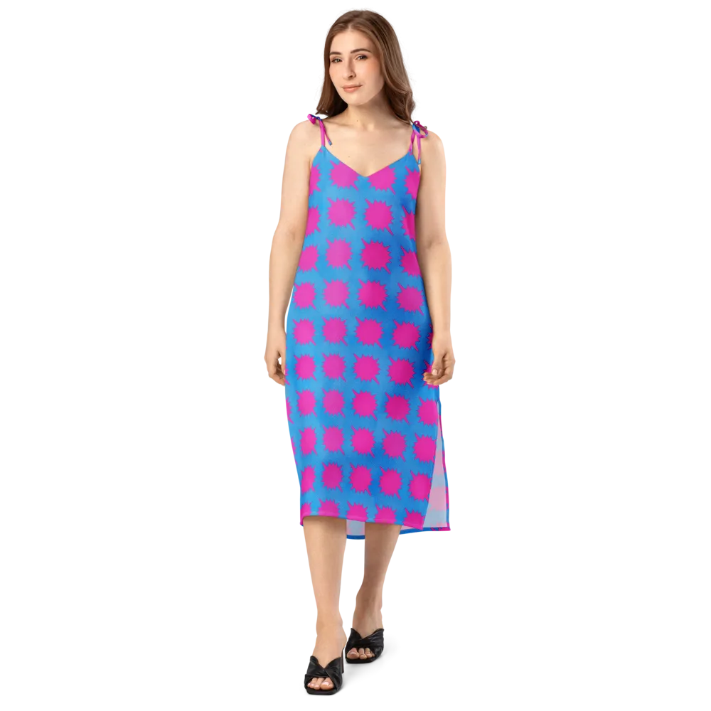 Neon Comet on Slip Dress — Front