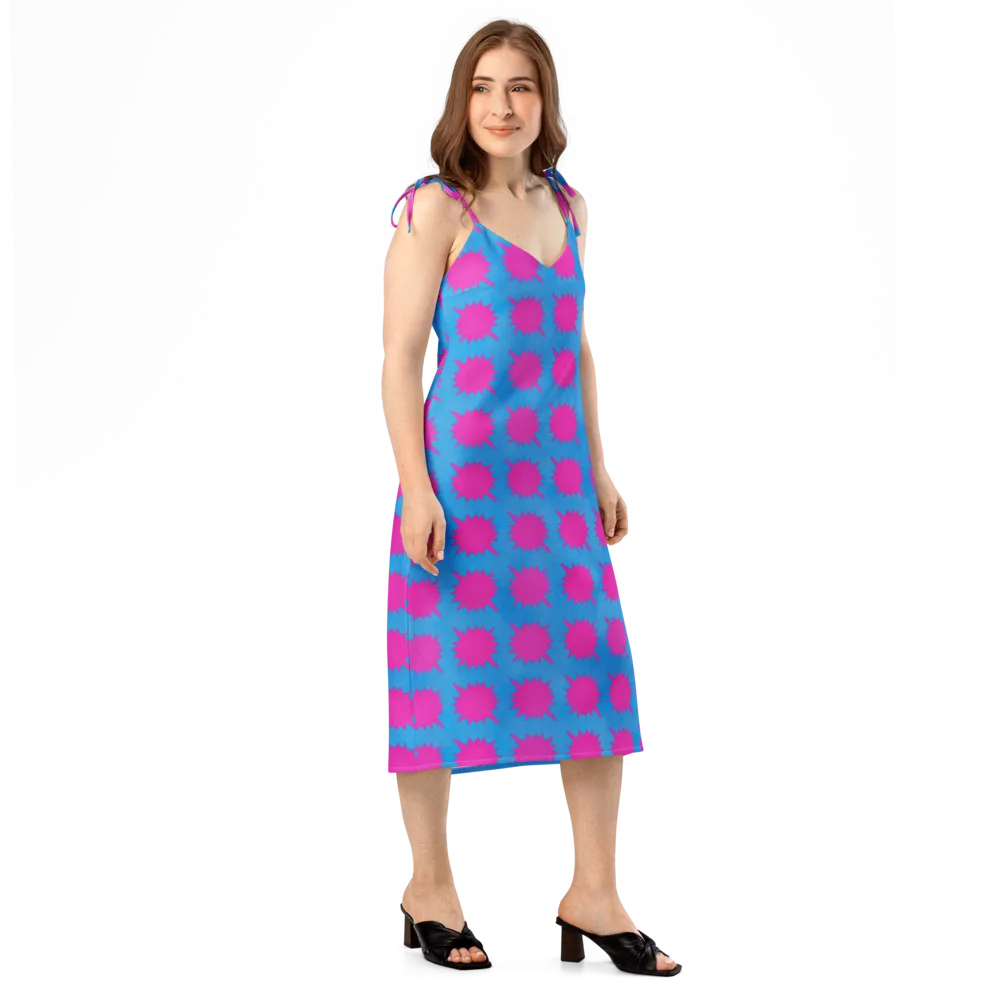 Neon Comet on Slip Dress — Right Front
