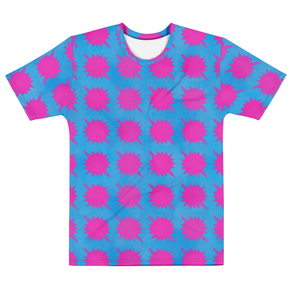 Neon Comet on Men's Cotton Crew Neck T-Shirt — Front