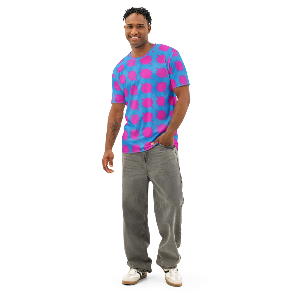 Neon Comet on Men's Cotton Crew Neck T-Shirt — Front