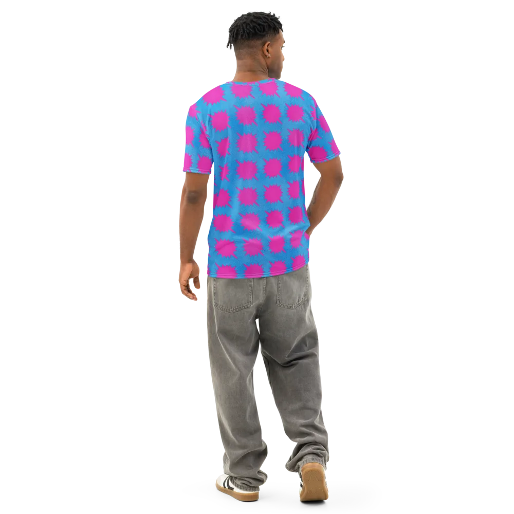 Neon Comet on Men's Cotton Crew Neck T-Shirt — Back
