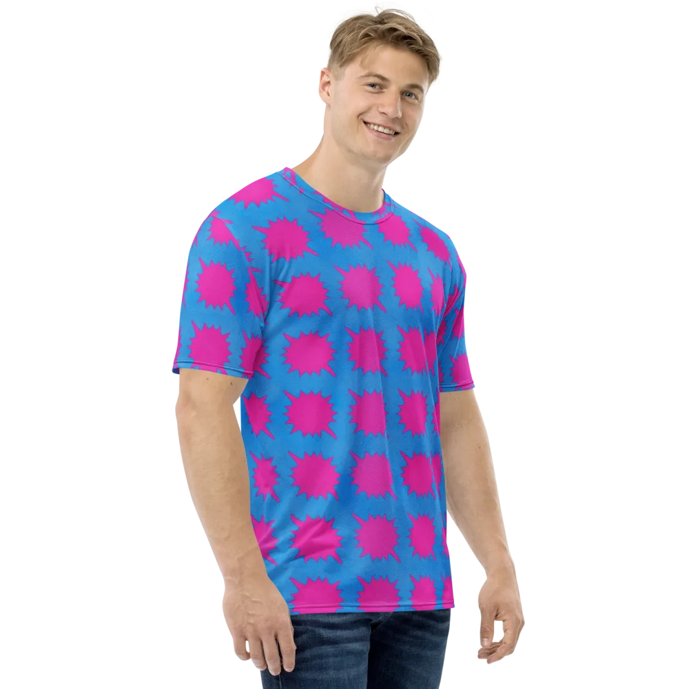 Neon Comet on Men's Crew Neck T-Shirt — Right