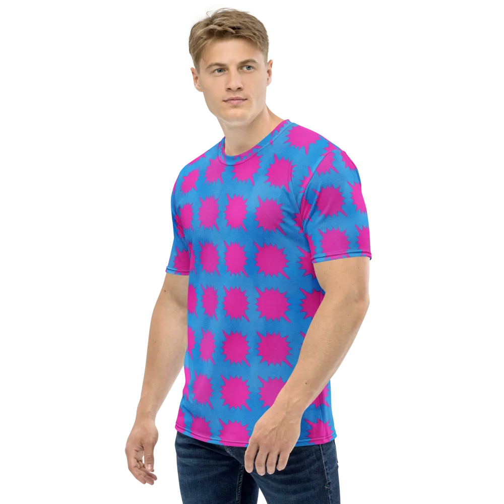 Neon Comet on Men's Crew Neck T-Shirt — Left