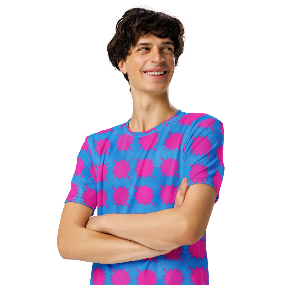 Neon Comet on Men's Crew Neck T-Shirt — Left Front