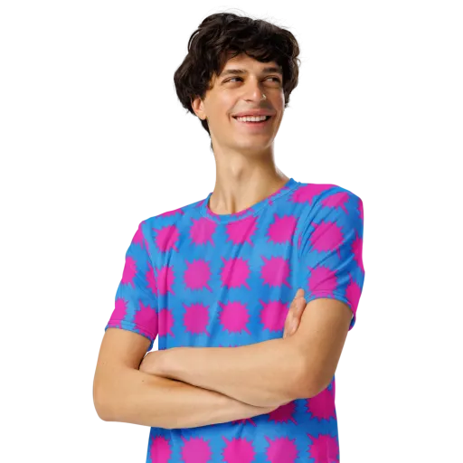 Neon Comet on a Men's Crew Neck T-Shirt