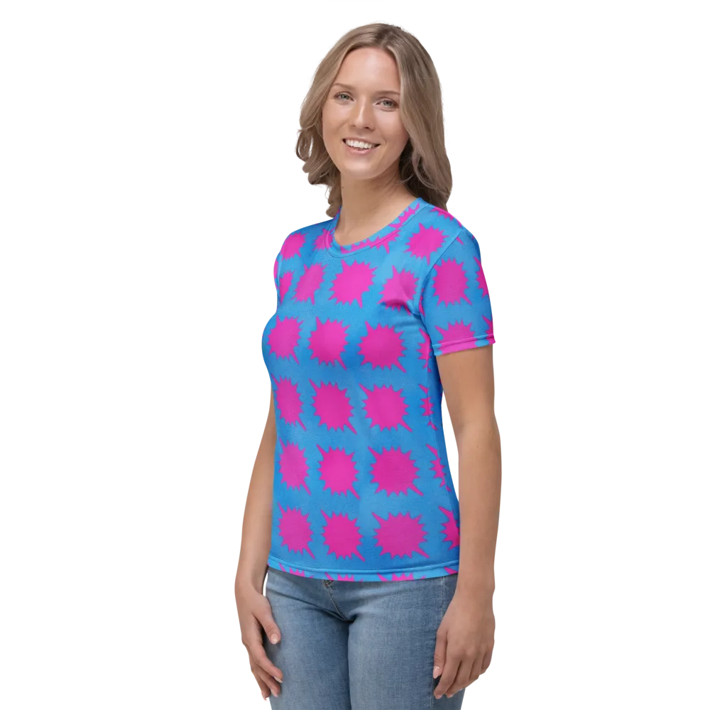 Neon Comet on Women's Crew Neck T-Shirt — Left