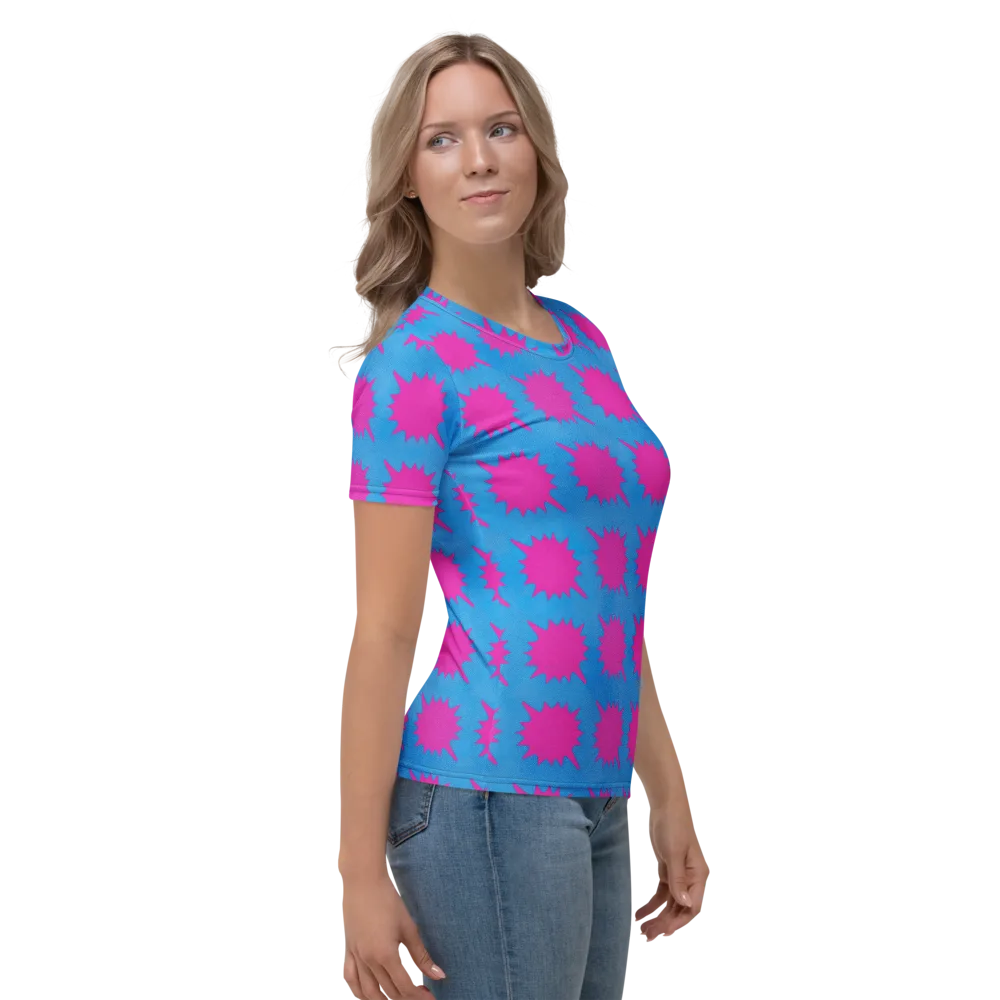 Neon Comet on Women's Crew Neck T-Shirt — Right
