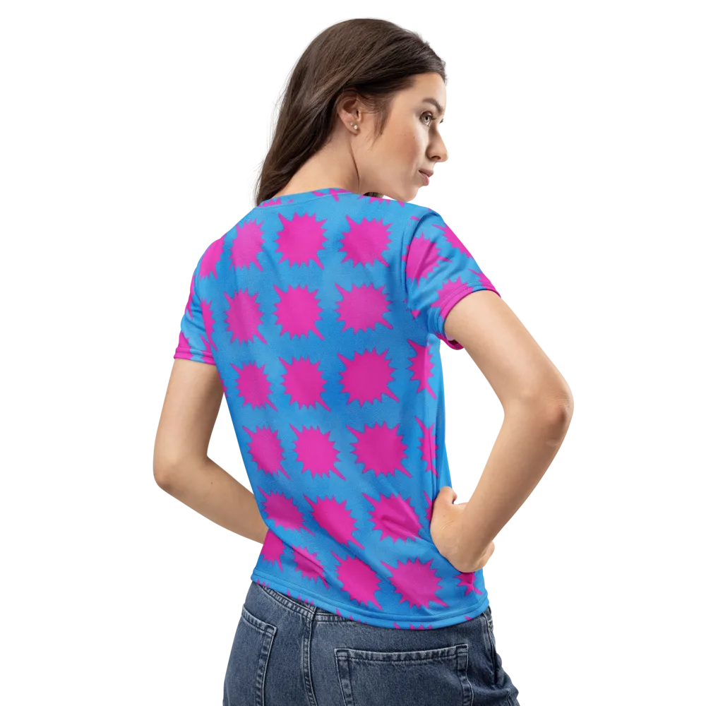 Neon Comet on Women's Crew Neck T-Shirt — Back