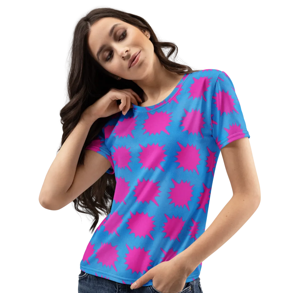 Neon Comet on Women's Crew Neck T-Shirt — Left Front