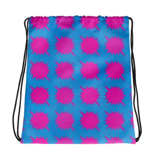 Neon Comet on a Drawstring Bag