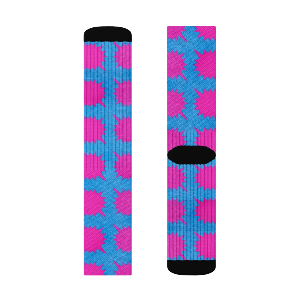 Neon Comet on Socks — Left Sock