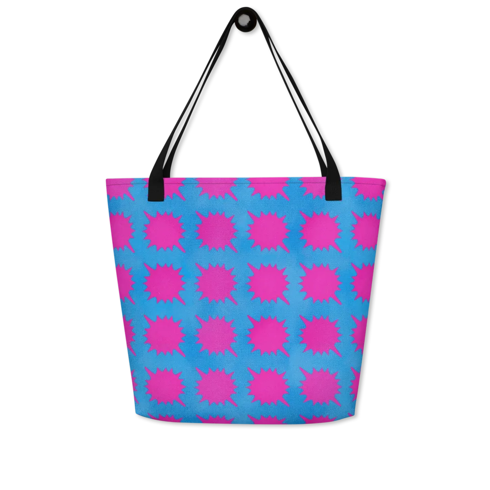Neon Comet on Large Tote Bag W/ Pocket — Front