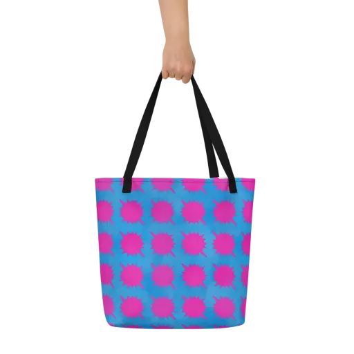 Neon Comet on a Large Tote Bag W/ Pocket