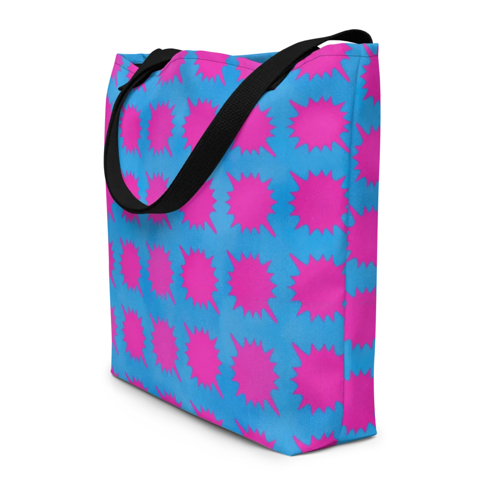 Neon Comet on Large Tote Bag W/ Pocket — Front
