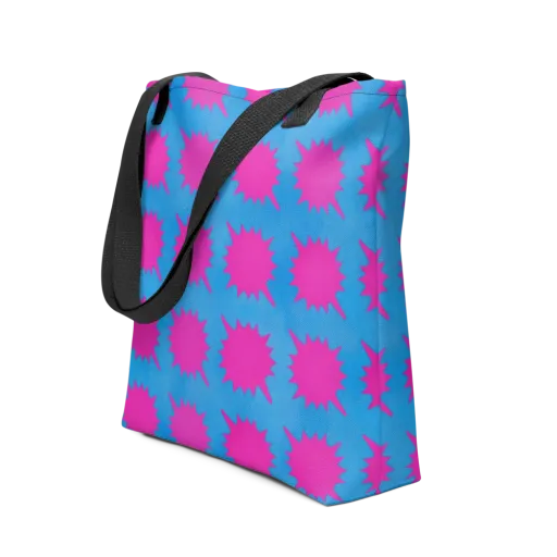 Neon Comet on a Tote Bag