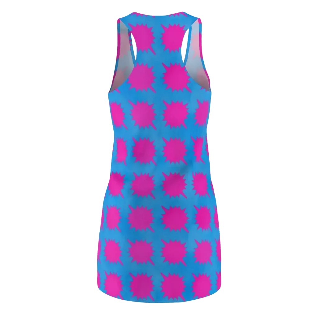 Neon Comet on Racerback Dress — Back