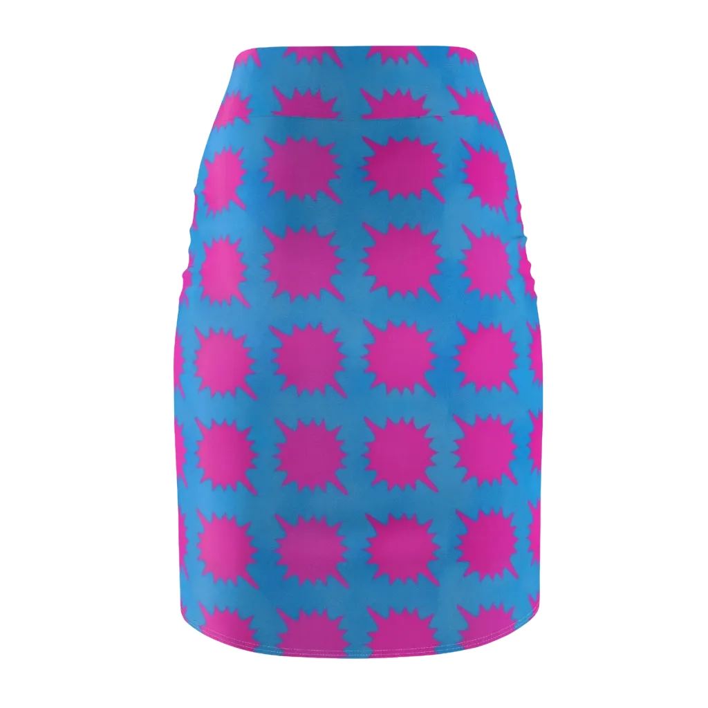Neon Comet on Pencil Skirt — Back