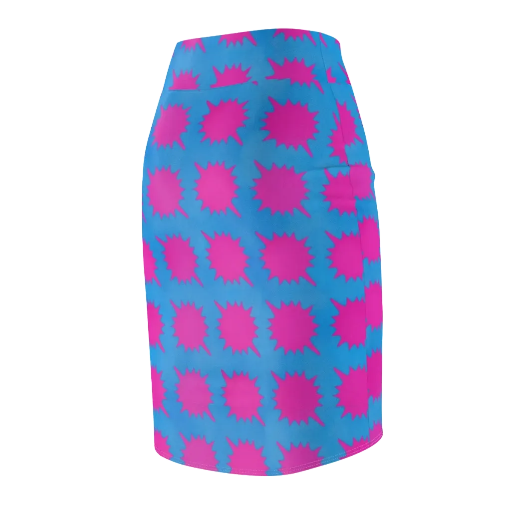 Neon Comet on Pencil Skirt — Back Side