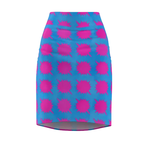 Neon Comet on a Pencil Skirt