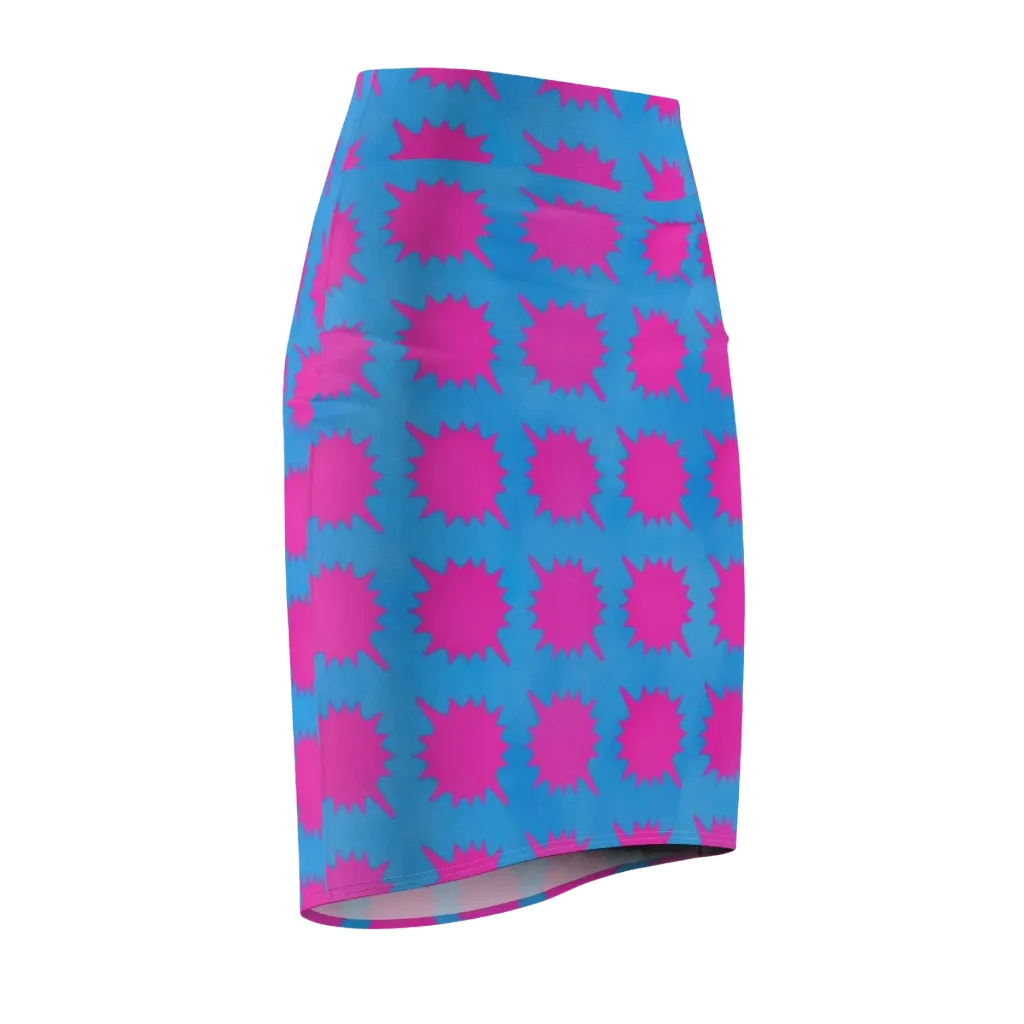 Neon Comet on Pencil Skirt — Front Side