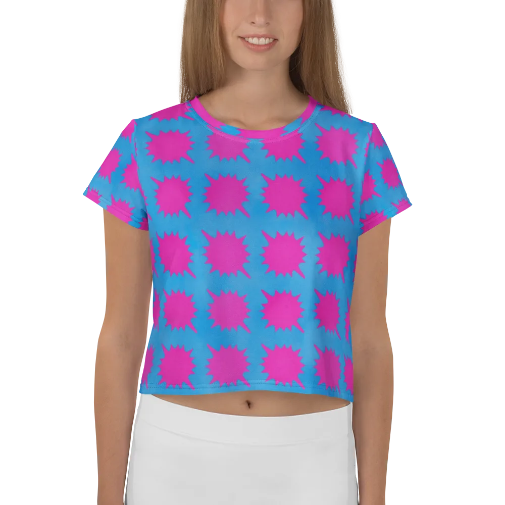 Neon Comet on Crop Tee — Front