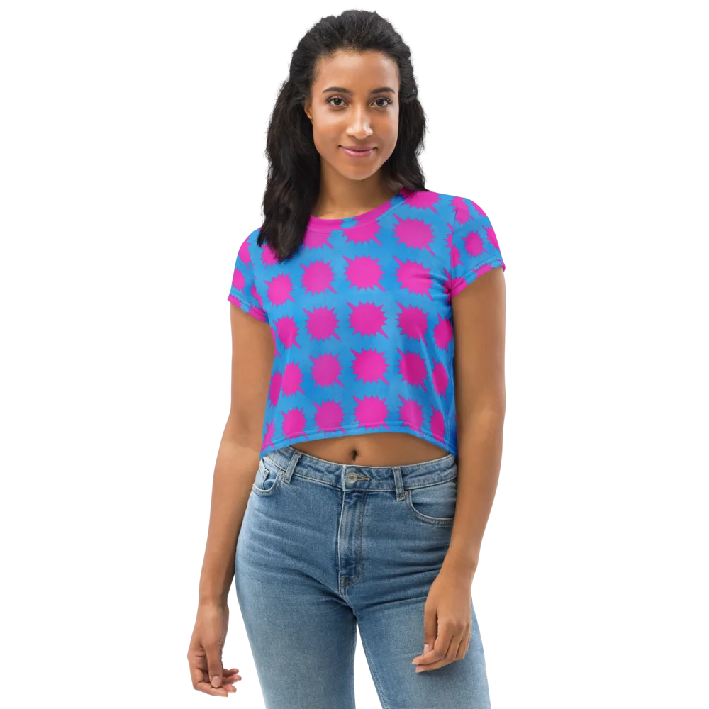 Neon Comet on Crop Tee — Front