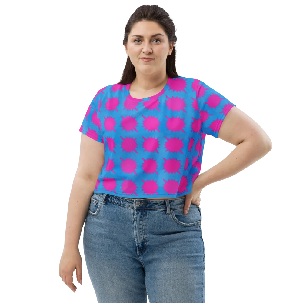 Neon Comet on Crop Tee — Front
