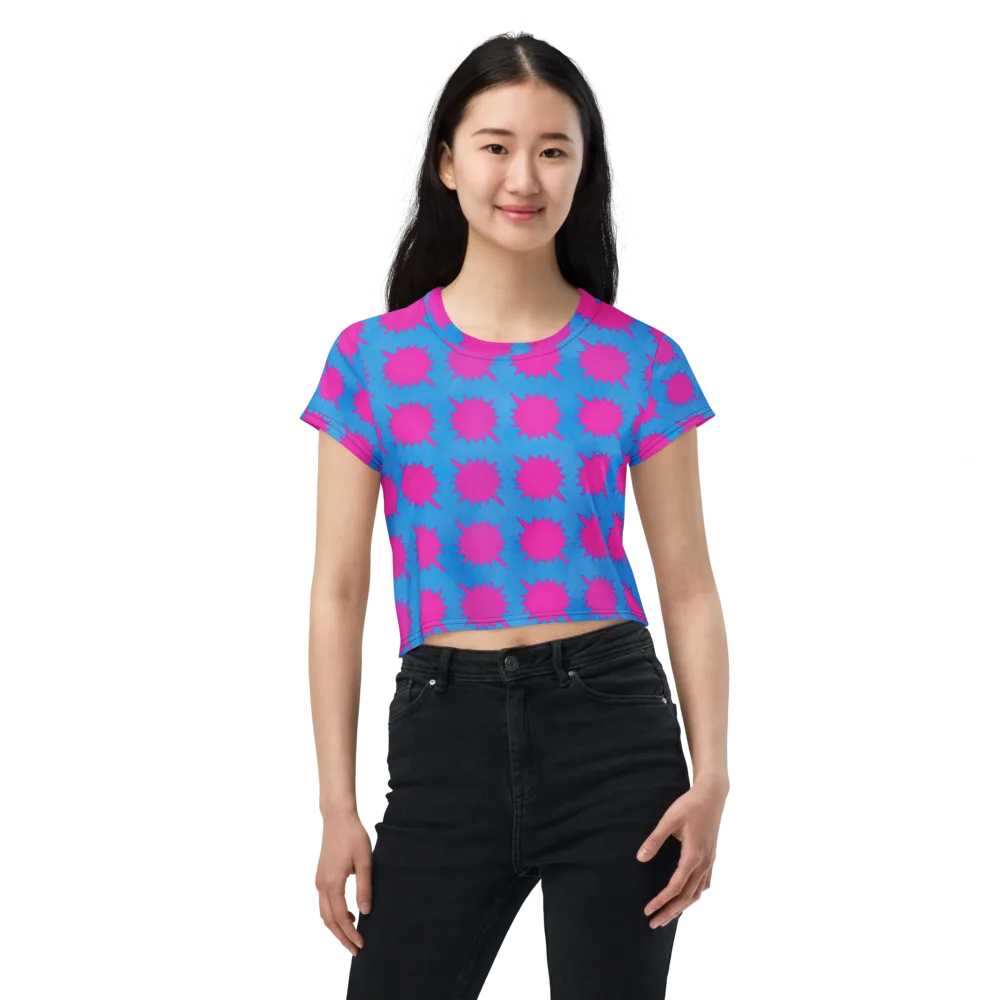 Neon Comet on Crop Tee — Front
