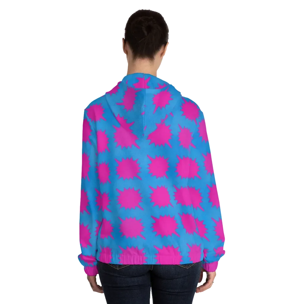Neon Comet on Women's Full-Zip Hoodie — Back On Person
