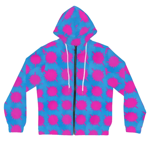 Neon Comet on a Women's Full-Zip Hoodie