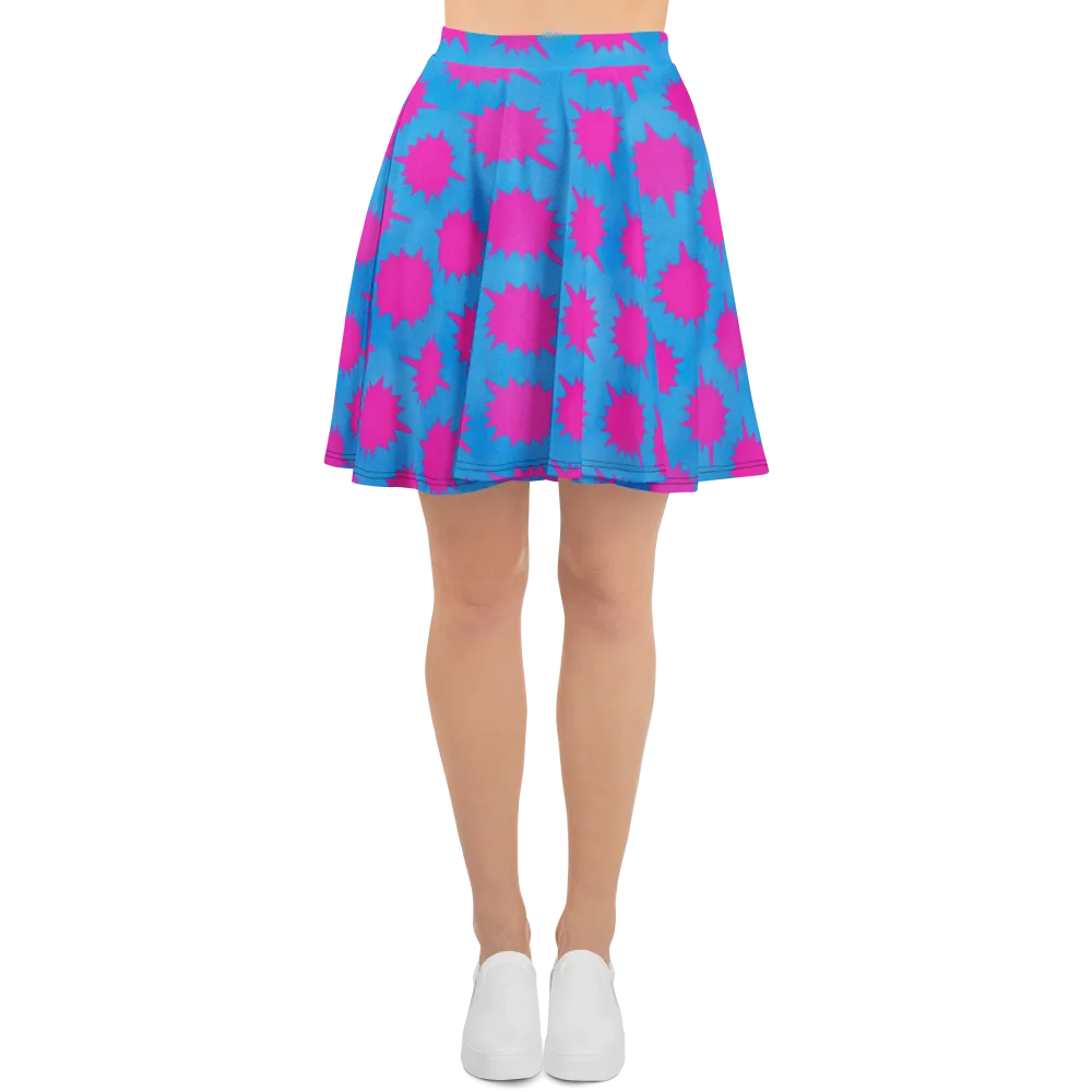 Neon Comet on Skater Skirt — Front