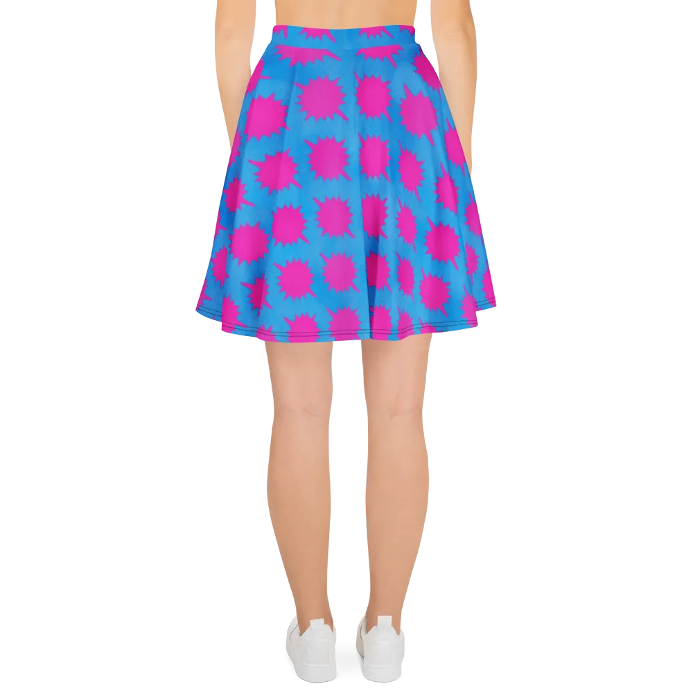 Neon Comet on Skater Skirt — Back