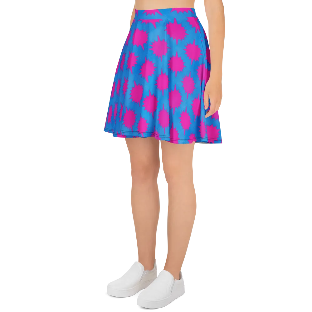 Neon Comet on Skater Skirt — Left
