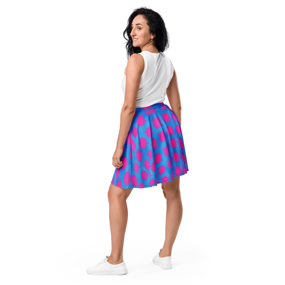 Neon Comet on Skater Skirt — Back